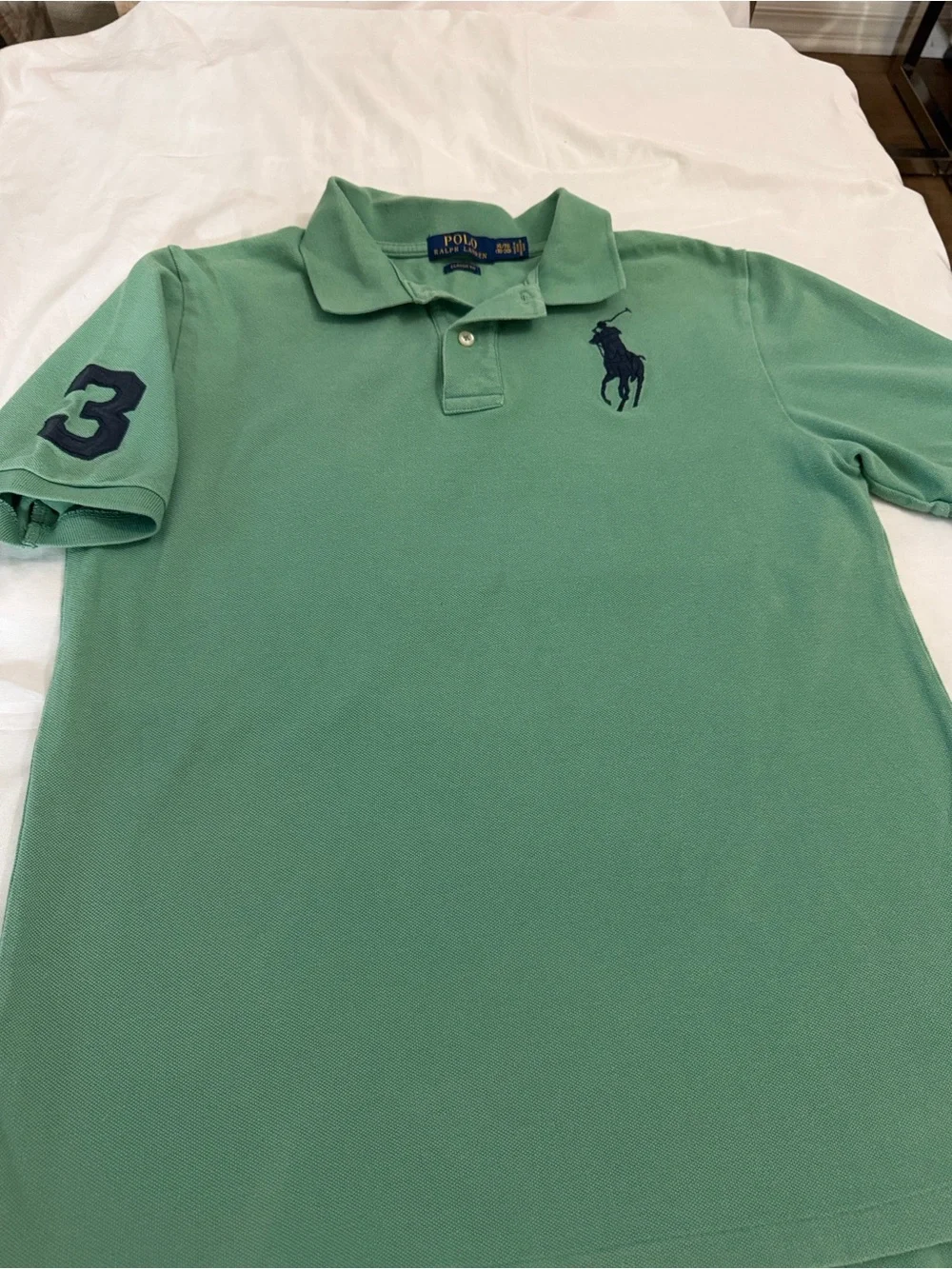 Ralph Lauren Mint Green Polo with Navy Pony Embroidery